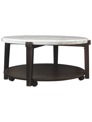 Janilly Coffee Table Dark Brown/white - Signature Design By Ashley