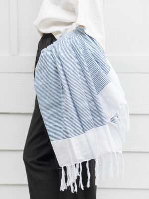 Lightweight Fringe Towel - Midnight Blue