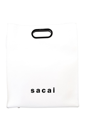 Sacai Logo Print Medium Shopper Tote Bag