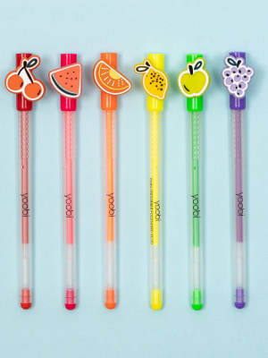 Scented Gel Pens, 6 Pack - Fruit