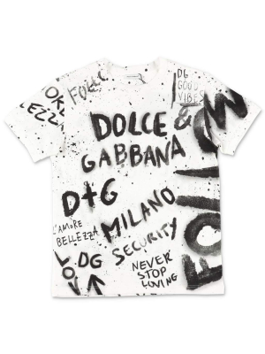 Dolce & Gabbana Kids Allover Logo Printed T-shirt