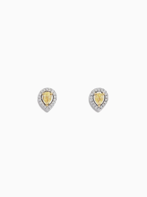 Effy Canare 18k Two Tone Gold Yellow And White Diamond Earrings, 0.36 Tcw