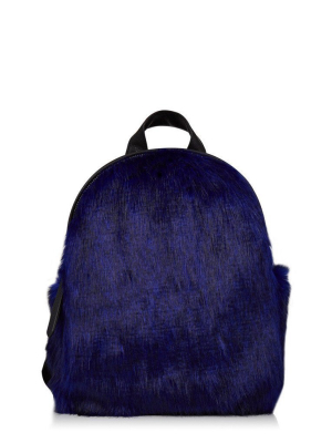 Skinny Dip Charlie Navy Fur Mini Backpack