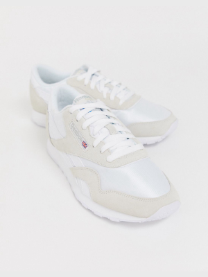 Reebok Classic Nylon Sneakers In White