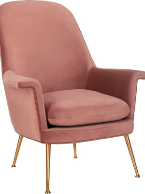 Aidan Velvet Arm Chair Dusty Rose/gold