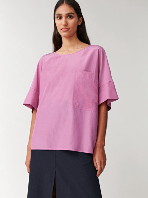 Boxy Mulberry Silk-cotton Top