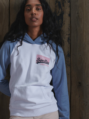 Vintage Logo Organic Pastel Baseball Hoodie