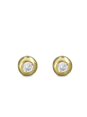 Yellow Gold Diamond Stud Earrings, .39 Tcw