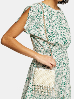 Dangly Cream Pearl Cross Body Bag