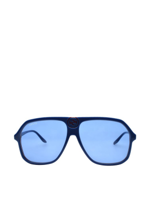 Gucci Eyewear Logo Embellished Oversized Sunglasses