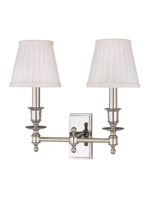 Ludlow 2 Light Wall Sconce Satin Nickel