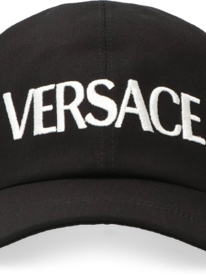 Versace Logo Embroidered Baseball Cap