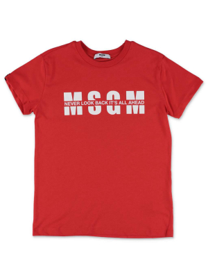 Msgm Kids Logo Printed T-shirt