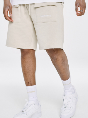 Plano Heavy Sweat Cargo Shorts Whisper White