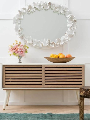 Coco Mirror White With Silver Faux Coral