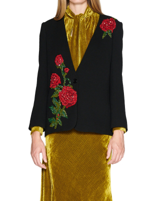 Italian Roses V-neck Blazer