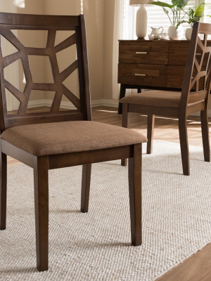 Able Walnut Dining Chair Set Of 2