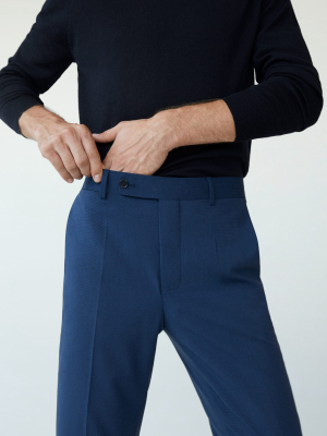 Slim Fit Microstructure Suit Pants