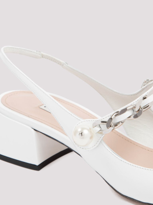 Miu Miu Slingback Low-block Heel Pumps