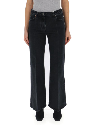 Valentino Logo Print Flare Jeans