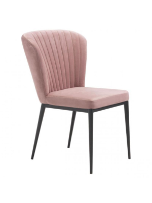 Candelabra Home Tolivere Pink Velvet Dining Chair - Set Of 2