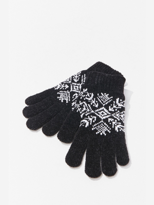 Fair Isle Print Gloves