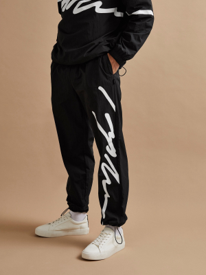 Signature Black Track Sweatpants