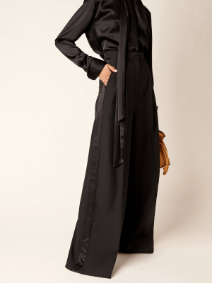 Oversized Wide-leg Wool-blend Pants