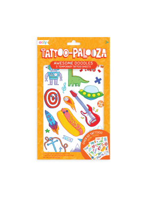 Tattoo-palooza Temporary Tattoos - Awesome Doodles - 3 Sheets