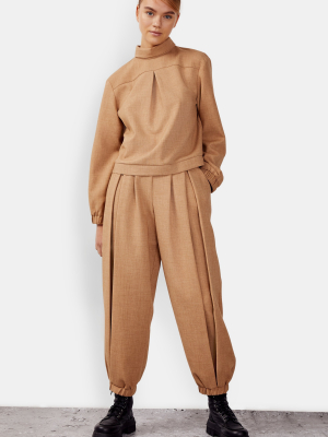 Camel Luxe Wide Leg Sweatpants