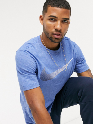 Nike Training Dry Swoosh T-shirt In Blue Heather