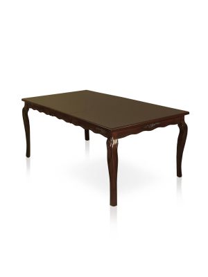 78" Danburn Floral Accented Dining Table Dark Walnut - Iohomes