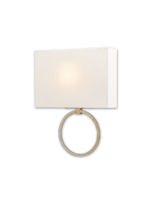 Porthole Wall Sconce In Silver Granello