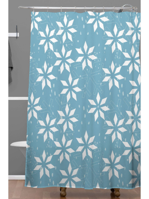 Mirimo Holly Holidays Christmas Shower Curtain Blue - Deny Designs