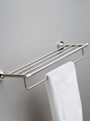 Franklin Brass Voi93 Voisin 24" Towel Shelf With Single Towel Bar - Polished Chrome