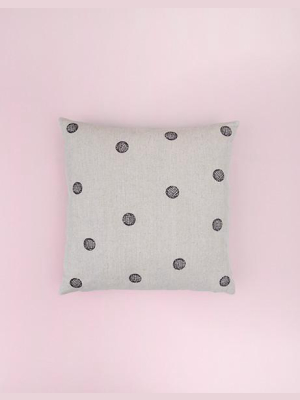 Natural Black Polka Dot Pillow