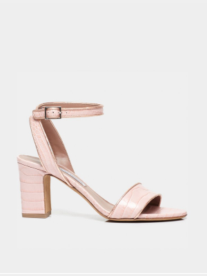 Leticia Pink Embossed Croco/copper Iridescent Python