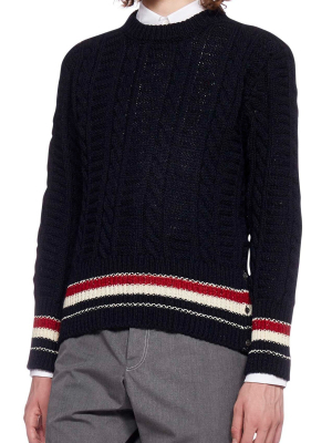 Thom Browne Rwb Striped Knitted Jumper