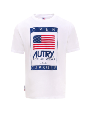 Autry Logo Print Round Neck T-shirt