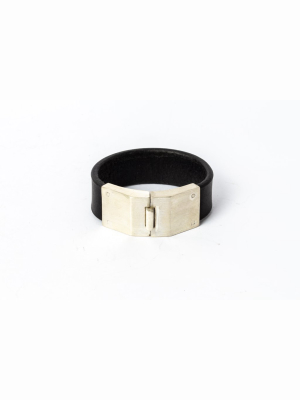 Box Lock Bracelet (facet, Narrow, Blk+ma)