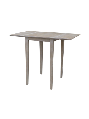 Small Solid Wood Drop Leaf Table Washed Gray Taupe - International Concepts