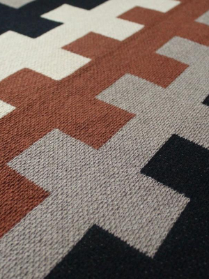 Happy Habitat Harmony Throw - Black / Cinnamon / Linen / Mushroom