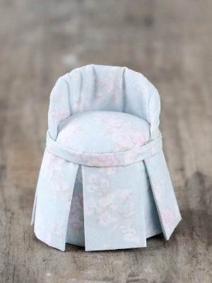 Dollhouse Furniture - Floral Bedroom Chair