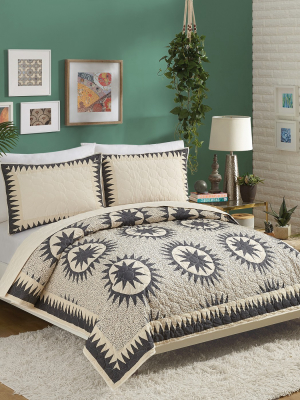 Full/queen Soleil Burst Quilt Set Gray - Justina Blakeney For Makers Collective