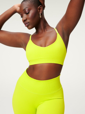 Seamless Chunky Rib Bra | Lemon Lime001