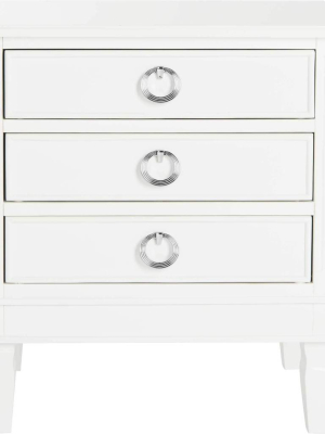 Kinsley Three Drawer Nightstand White