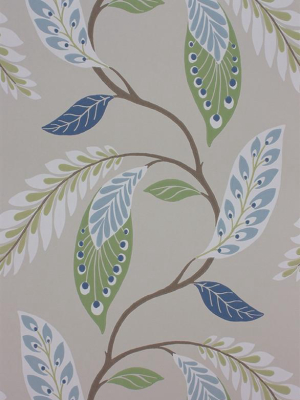 Fontibre Wallpaper In Blue And Green By Nina Campbell For Osborne & Little