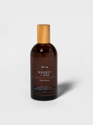 3.38 Fl Oz Amber Glass Whiskey And Oak Room Spray - Threshold™