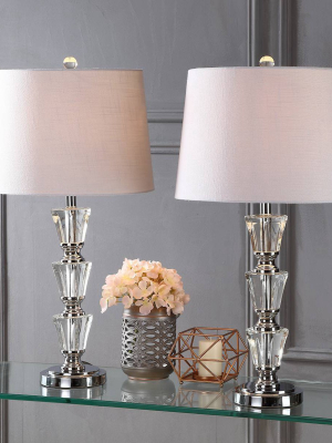 27" (set Of 2) Layla Crystal Table Lamp (includes Led Light Bulb) Clear - Jonathan Y