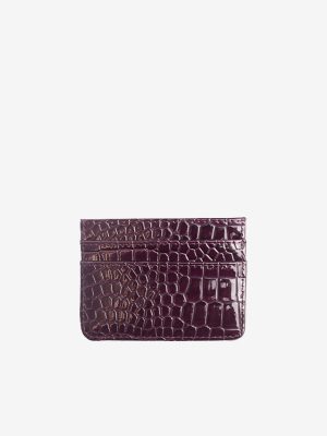 Card Holder Croco In Maroon